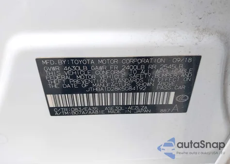 2019 Lexus Is 300 из США, поврежденный, VIN JTHBA1D28K5084192